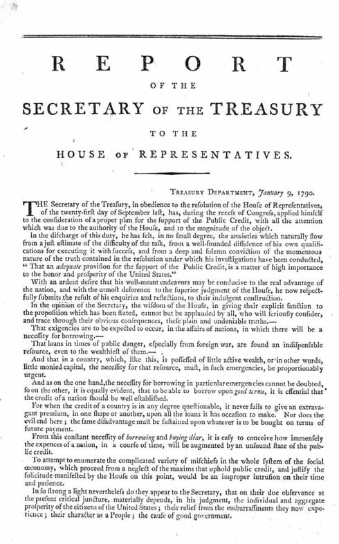 First Report on the Public Credit